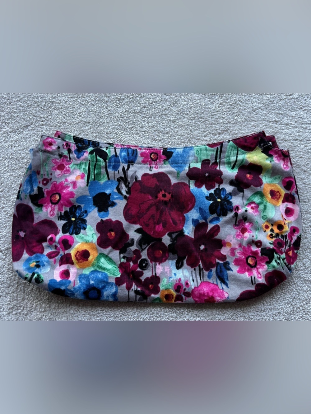 Thirty-One Floral Purse Skirt with Bold Multicolor Blooms